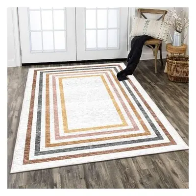 Conceptum Hypnose Carpet (80 x 150) EEXFAB878-KLM CreamYellowTile RedOrangeBlack