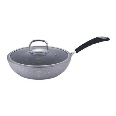 Berlingerhaus Wok s mramorovým povrchem s poklicí 28 cm Gray Stone Touch Line BH-1160