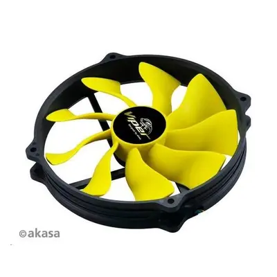 AKASA ventilátor Viper, 140 x 25mm, PWM regulace, extra výkonný a tichý, kulaté provedení, HDB l