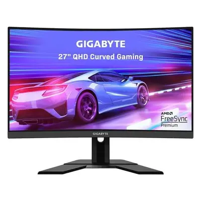 GIGABYTE LCD - 27" Gaming monitor G27QC A, 2560x1440 QHD, 250cd/m2, 1ms, 2xHDMI 2.0, 2xDP 1.2, c