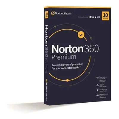 NORTON 360 PREMIUM 75GB +VPN 1 uživatel pro 10 zařízení na 3 rok ESD, 21435581