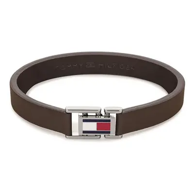 Tommy Hilfiger Hnědý kožený náramek s ocelovým zapínáním 2790430