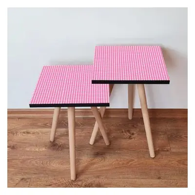 Hanah Home Nesting Table (2 Pieces) 2SHP240 - Pink PinkWhite