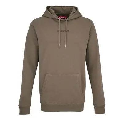 CCM Mikina Core Pullover Hoodie SR, hnědá, Senior, S