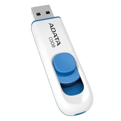 ADATA Capless Design C008 32GB / USB 2.0 / bílo/modrá, AC008-32G-RWE