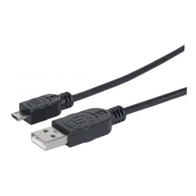 MANHATTAN Kabel propojovací USB 2.0 A Male / Micro-B Male, 1.8m, černý