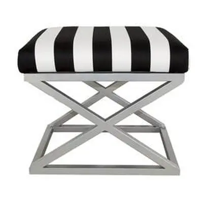 Atelier del Sofa Pouffe Capraz - Silver, White SilverWhiteBlack