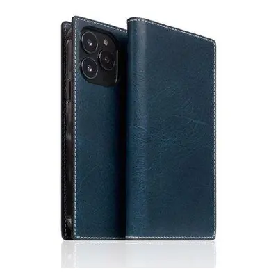 SLG Design puzdro D7 Italian Wax Leather pre iPhone 13 Pro - Blue