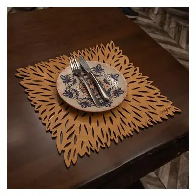 Hermia Table Mat Set (6 Pieces) Pointy - Honey