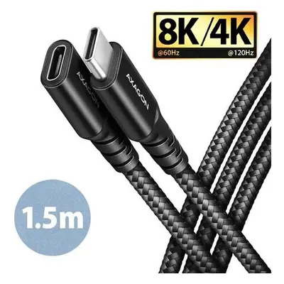 AXAGON BUCM32-CF15AB prodlužovací kabel USB-C (M) USB-C (F), 1.5m, USB 20Gbps, PD 240W ALU ople