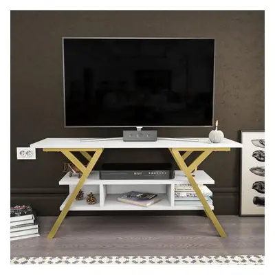 Hanah Home TV Stand Minerva - Gold, White GoldWhite