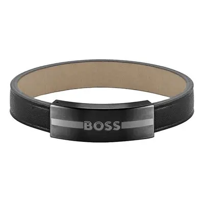 Hugo Boss Fashion kožený černý náramek 1580490 19 cm