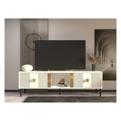 Hanah Home TV Stand Portes - White, Gold WhiteGold