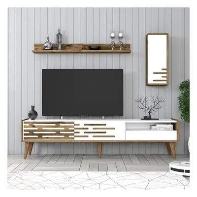 Hanah Home TV Unit Valensiya - Walnut, White WalnutWhite