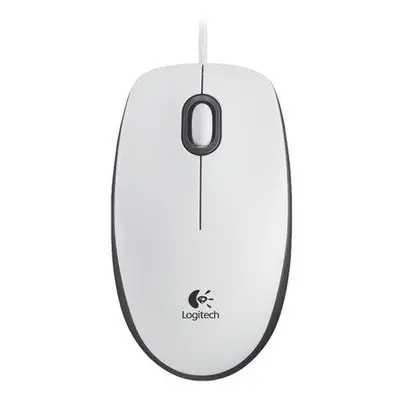 Logitech myš B100/ Drátová/ Optická/ 800dpi/ USB/ bílá, 910-003360