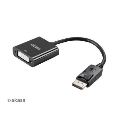 AKASA adaptér DisplayPort 1.1 (M) na DVI-I(F) / AK-CBDP05-20BK / černý / 20cm