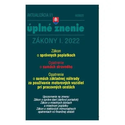 Aktualizácia I/1 2022 – daňové a účtovné zákony