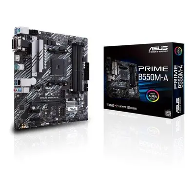 ASUS PRIME B550M-A / B550 / AM4 / 4x DDR4 DIMM / 2x M.2 / VGA / DVI / HDMI / mATX, 90MB14I0-M0EA