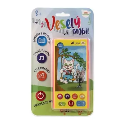 Teddies Veselý Mobil Telefon plast česky mluvící 7,5x15cm na baterie se zvukem na kartě