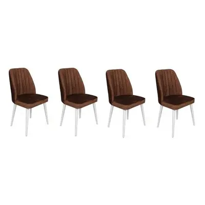 Hanah Home Chair Set (4 Pieces) Alfa-496 V4 BrownWhite