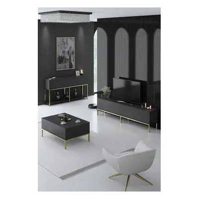 Hanah Home Living Room Furniture Set Lord - Anthracite, Gold AnthraciteGold