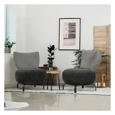 Atelier del Sofa Wing Chair Set Loly Set - Anthracite