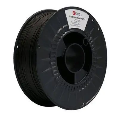 Tisková struna (filament) C-TECH PREMIUM LINE, PLA, carbon, 1,75mm, 1kg, 3DF-P-PLA1.75-CRB