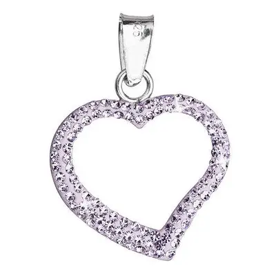 Evolution Group Stříbrný přívěsek s krystaly Swarovski fialové srdce 34093.3, crystal,tanzanite,