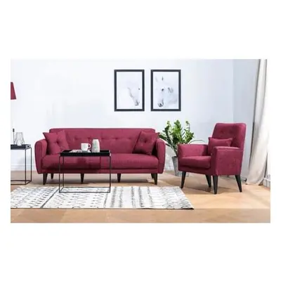 Atelier del Sofa Sofa-Bed Set ARİA-TAKIM2-S 94819 Claret Red