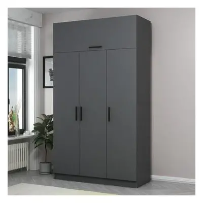 Hanah Home Wardrobe Minar 3 Kapak 2 Çekmece 235 - Anthracite