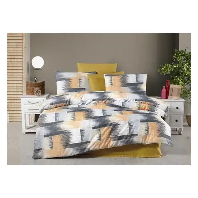 L'essentiel Maison Double Quilt Cover Set Shadow MustardAnthraciteWhiteSalmon