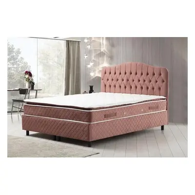 Hanah Home Double Mattress, Base & Headboard Vassi Set 140 x 200 v2 - Dusty Rose