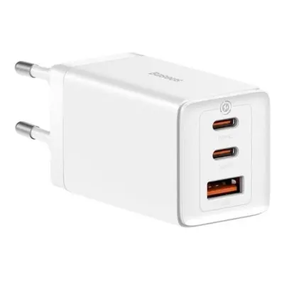 Nástěnná nabíječka Baseus GaN5 Pro 2xUSB-C + USB, 65W (bílá)