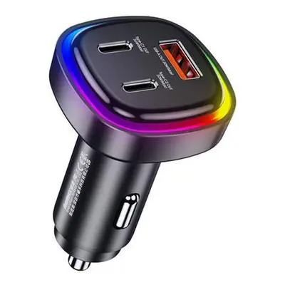 Nabíječka do auta USB, 2x USB-C Remax RCC330, 66W (černá)