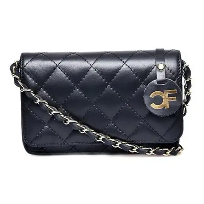 Carla Ferreri Dámská kožená crossbody kabelka CF2216T Nero