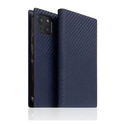 SLG Design puzdro D+ Italian Carbon Leather Diary pre iPhone 14 - Navy