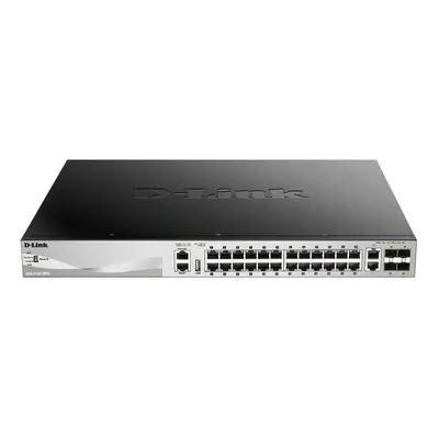 D-Link DGS-3130-30PS L3 Stck. Mng. PoE switch 24x GbE PoE+, 2x 10G RJ-45, 2x 10G SFP+, PoE 370W,