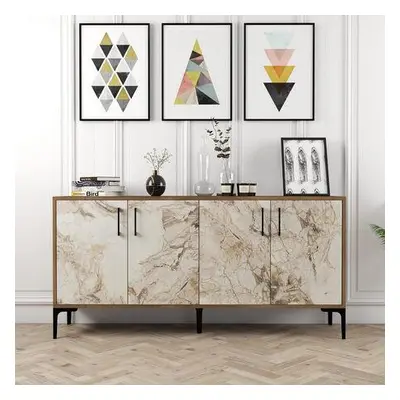 Hanah Home Console Kiev 160 - Walnut, White Marble WalnutWhite Marble