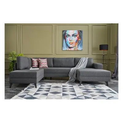 Atelier del Sofa Corner Sofa-Bed Efsun - Anthracite