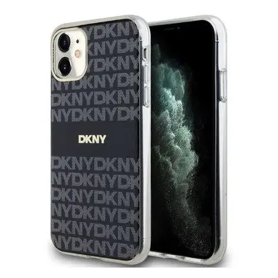 DKNY PC/TPU Repeat Pattern Tonal Stripe Magsafe Zadní Kryt pro iPhone 11 Black