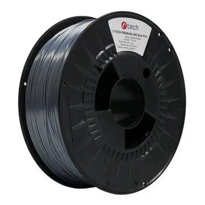 Tisková struna (filament) C-TECH PREMIUM LINE, Silk PLA, čedičová šedá, RAL7012, 1,75mm, 1kg, 3D