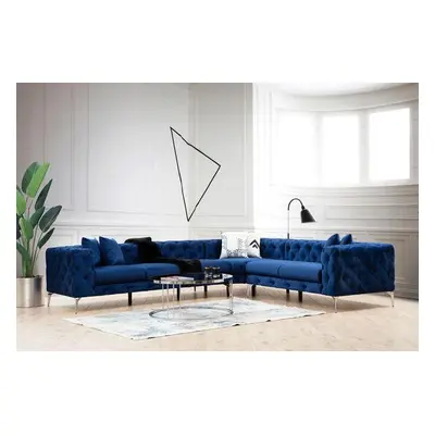 Atelier del Sofa Corner Sofa Como Right - Navy Blue