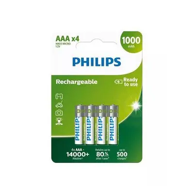 Philips dobíjecí baterie AAA 1000mAh, NiMH - 4ks