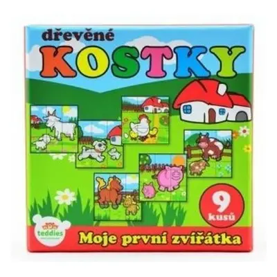 TEDDIES Obrázkové kostky Moje první zvířátka, 9 kostek