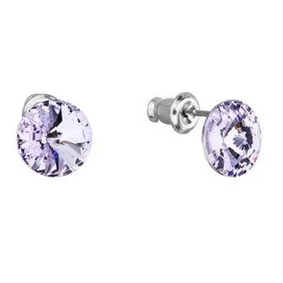 Evolution Group Náušnice bižuterie se Swarovski krystaly fialové kulaté 51037.3 violet