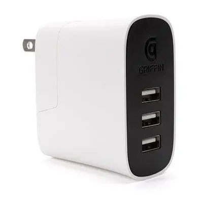 Griffin PowerBlock Universal 3-Port Charger 3x10W - White/Black