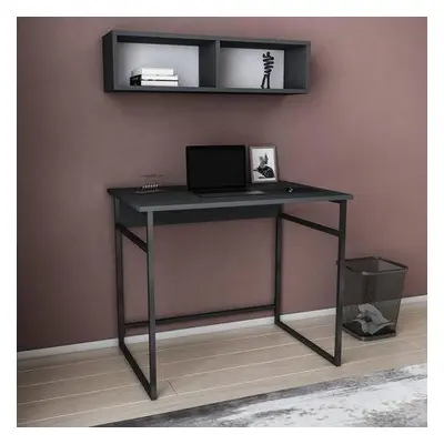 Hanah Home Study Desk Hussum - Black, Anthracite BlackAnthracite