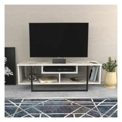 Hanah Home TV Stand Asal 120 - Ephesus, Black WhiteBlack