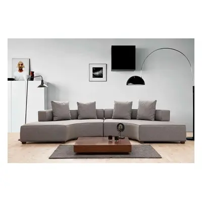 Atelier del Sofa Corner Sofa Gondol-2 (CHL-SOL-CHL-SAĞ) - Grey