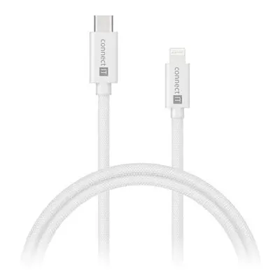 CONNECT IT Wirez USB-C -> Lightning, 27 W, 1 m, BÍLÁ